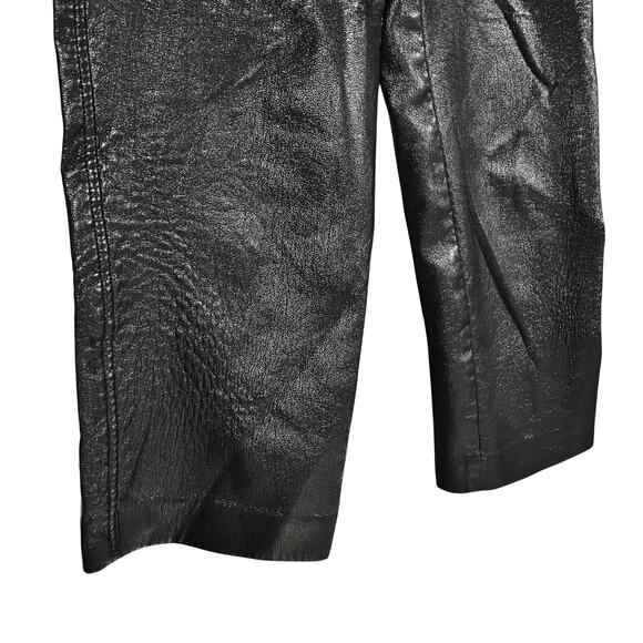 ARITZIA BABATON Command Cropped Vegan Leather Black Trouser Pants Size 4 - Picture 4 of 10